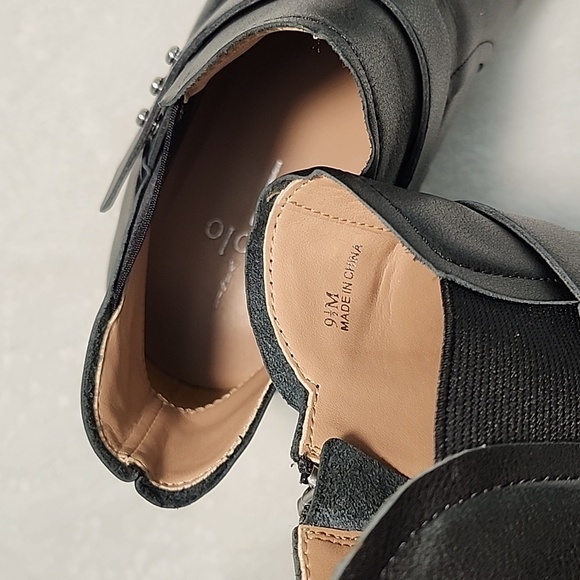 Linea Paolo Freshton Leather Wedge Ankle Booties Boots Black Women’s Size 9 1/2 - Picture 16 of 16